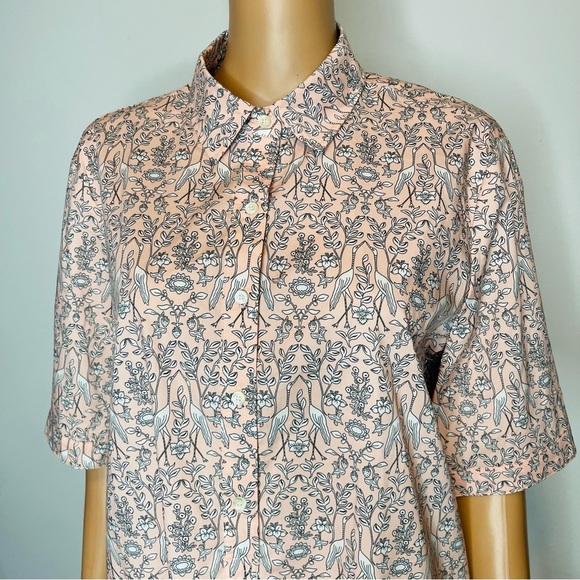 J. McLaughlin Arisa Cotton Popover NWT Floral Bird  Shirt Dress sz XL - Picture 11 of 14